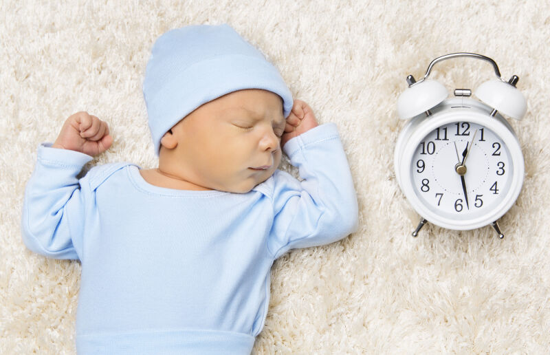میانگین زمان خواب نوزاد در مراحل مختلف رشد
